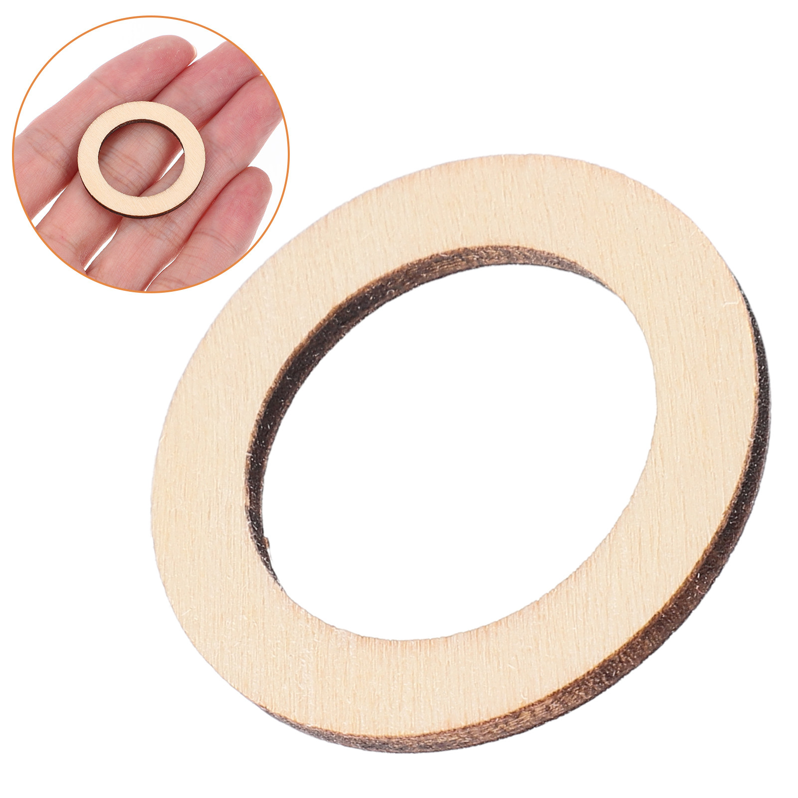 Christmas Craft Embellishment - 100Pcs Round Wooden Embellishments Natural Wood