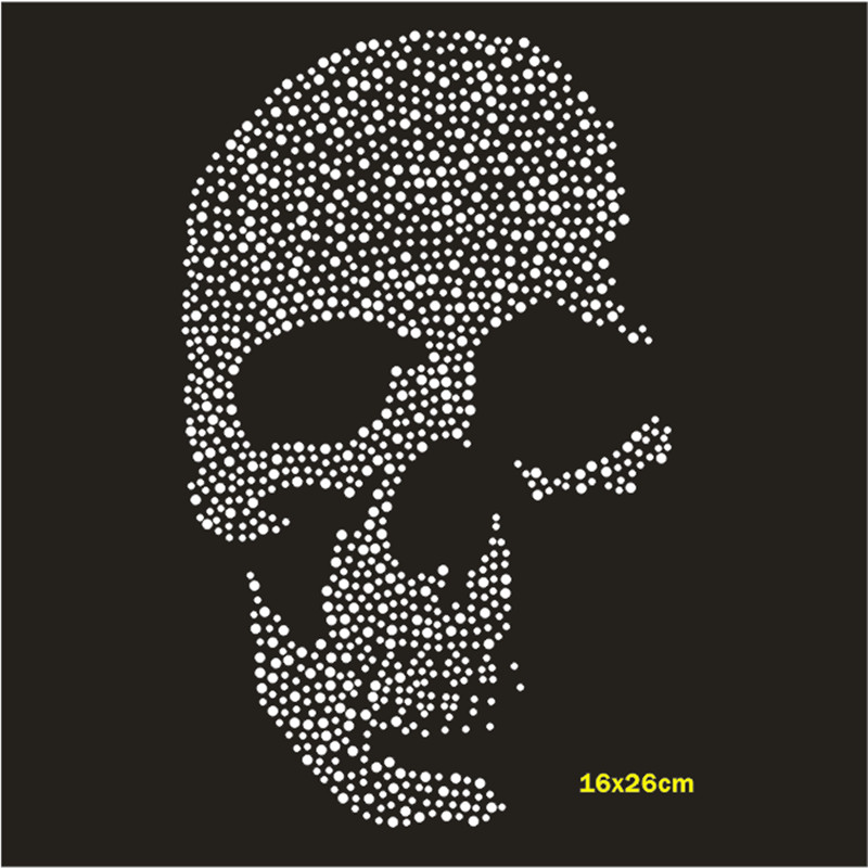 Skull Hotfix Strass Motif Cust - Hotfix Rhinestone Sheet บทวิจารณ์และราคา