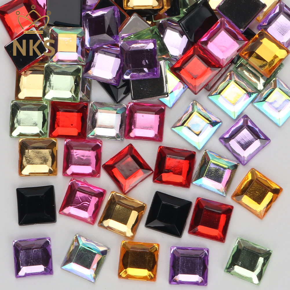 NKS 10mm 12mm Faceted Square C - Hotfix Rhinestone Sheet บทวิจารณ์และราคา