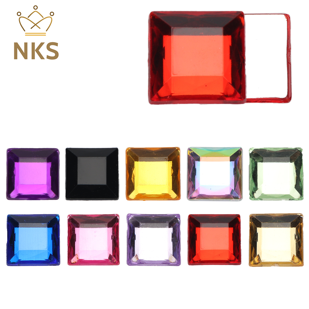 NKS 10mm 12mm Faceted Square C - Hotfix Rhinestone Sheet บทวิจารณ์และราคา