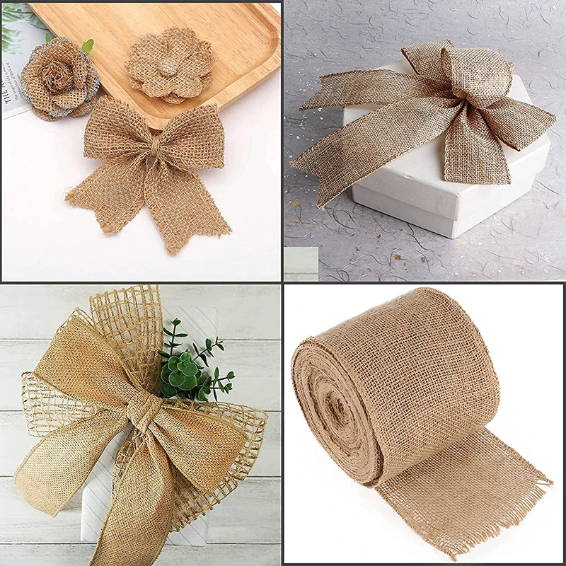 Natural Burlap Fabric Roll 25/ - Velvet Ribbon Roll บทวิจารณ์และราคา