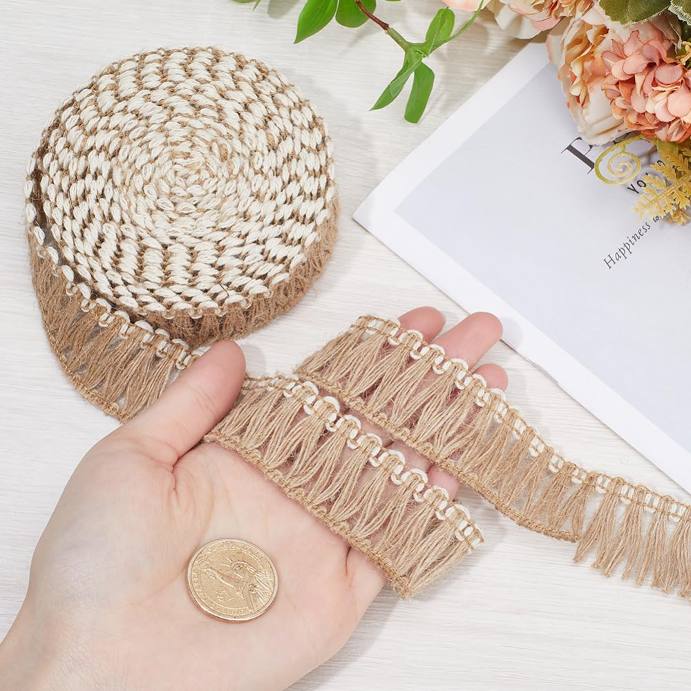 5 Meters Burlap Fringe Tassel  - Tassel Fringe Trim บทวิจารณ์และราคา