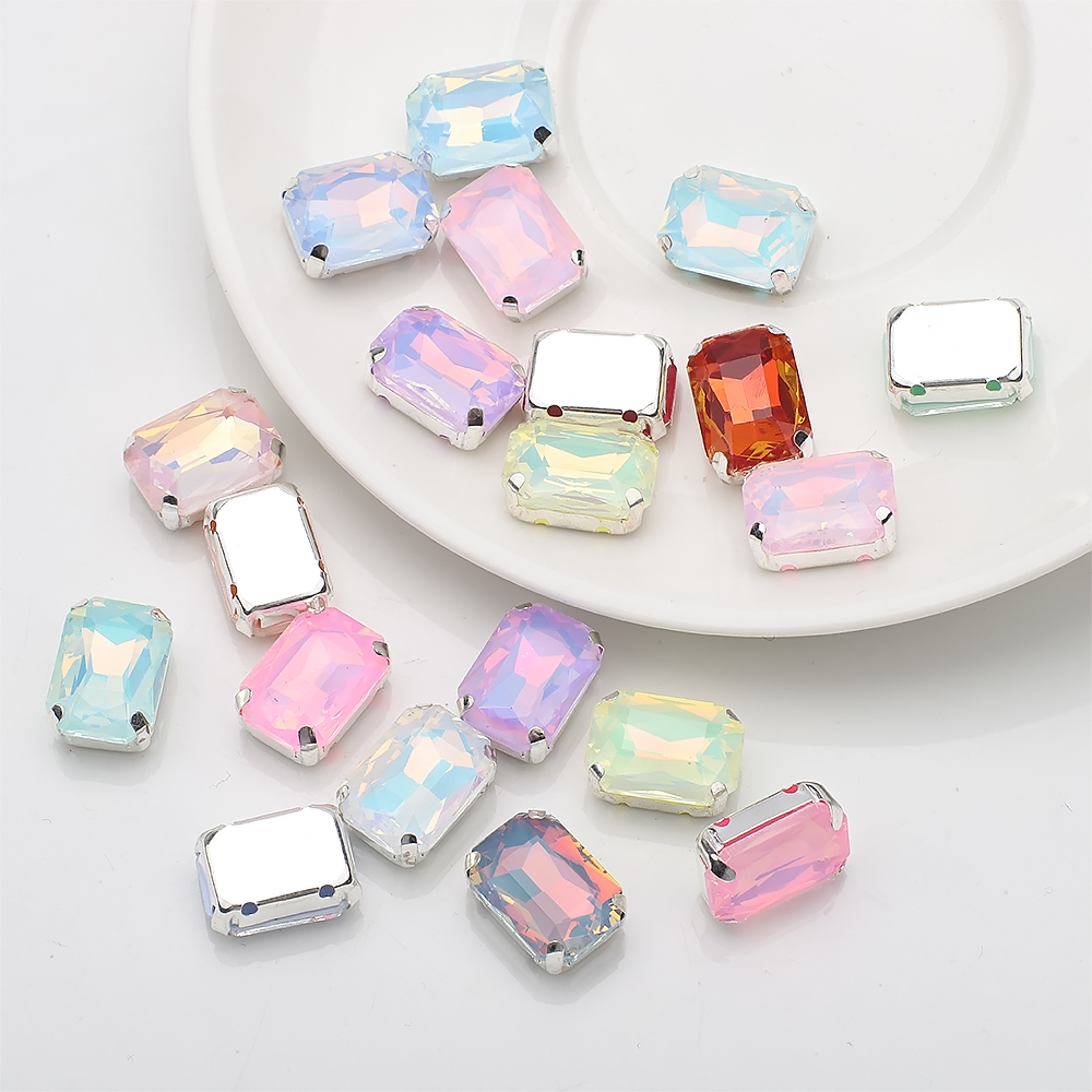 10 Pcs 10x14mm Sew On Rhinesto - Sew On Rhinestone บทวิจารณ์และราคา