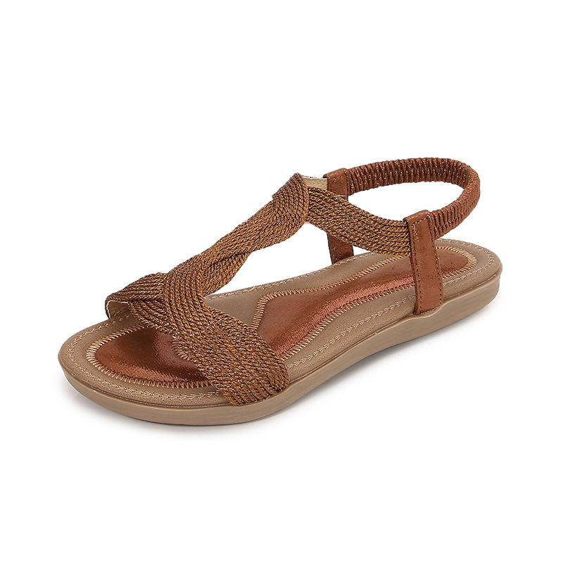 Ladies Summer Sandals Fashion  - Sew On Rhinestone บทวิจารณ์และราคา