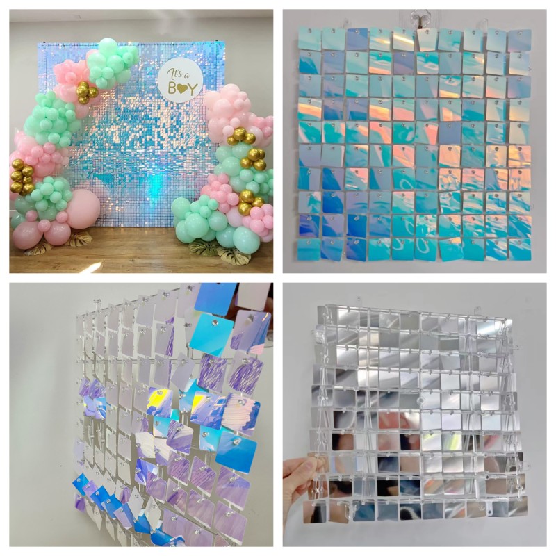 18 Pcs Sequin Panel Background - Sequin Fabric Panel บทวิจารณ์และราคา