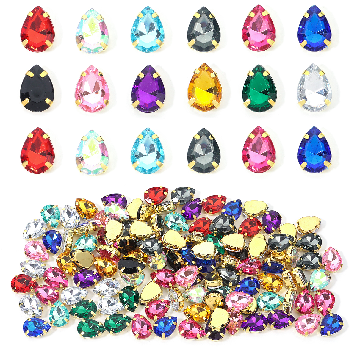 50pcs Colorful Sew-on Claw Rhi - Sew On Rhinestone บทวิจารณ์และราคา