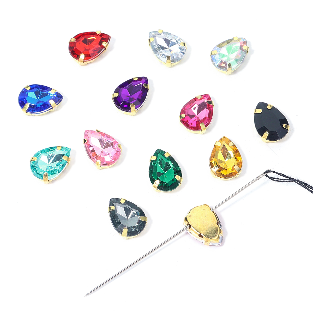 50pcs Colorful Sew-on Claw Rhi - Sew On Rhinestone บทวิจารณ์และราคา