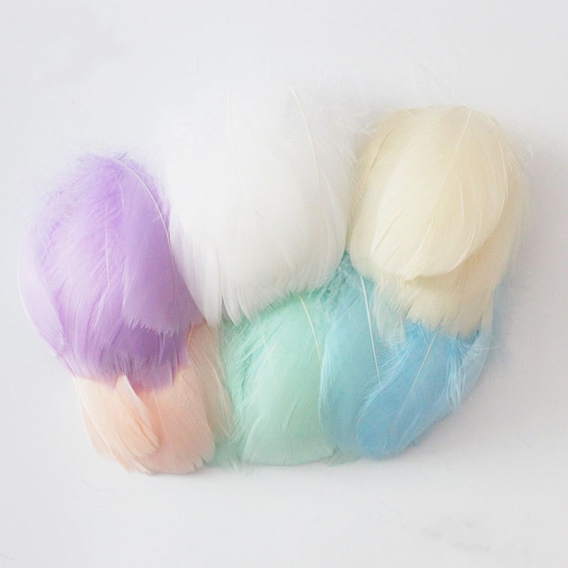 100pcs Natural Goose Feathers  - Feather Trim Marabou บทวิจารณ์และราคา