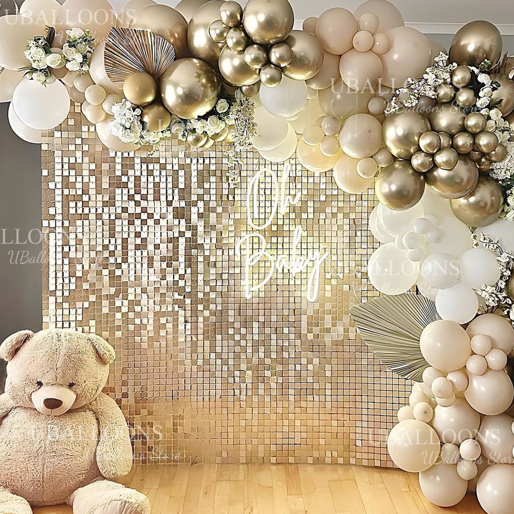 Matte Champagne Gold Backdrop  - Sequin Fabric Panel บทวิจารณ์และราคา