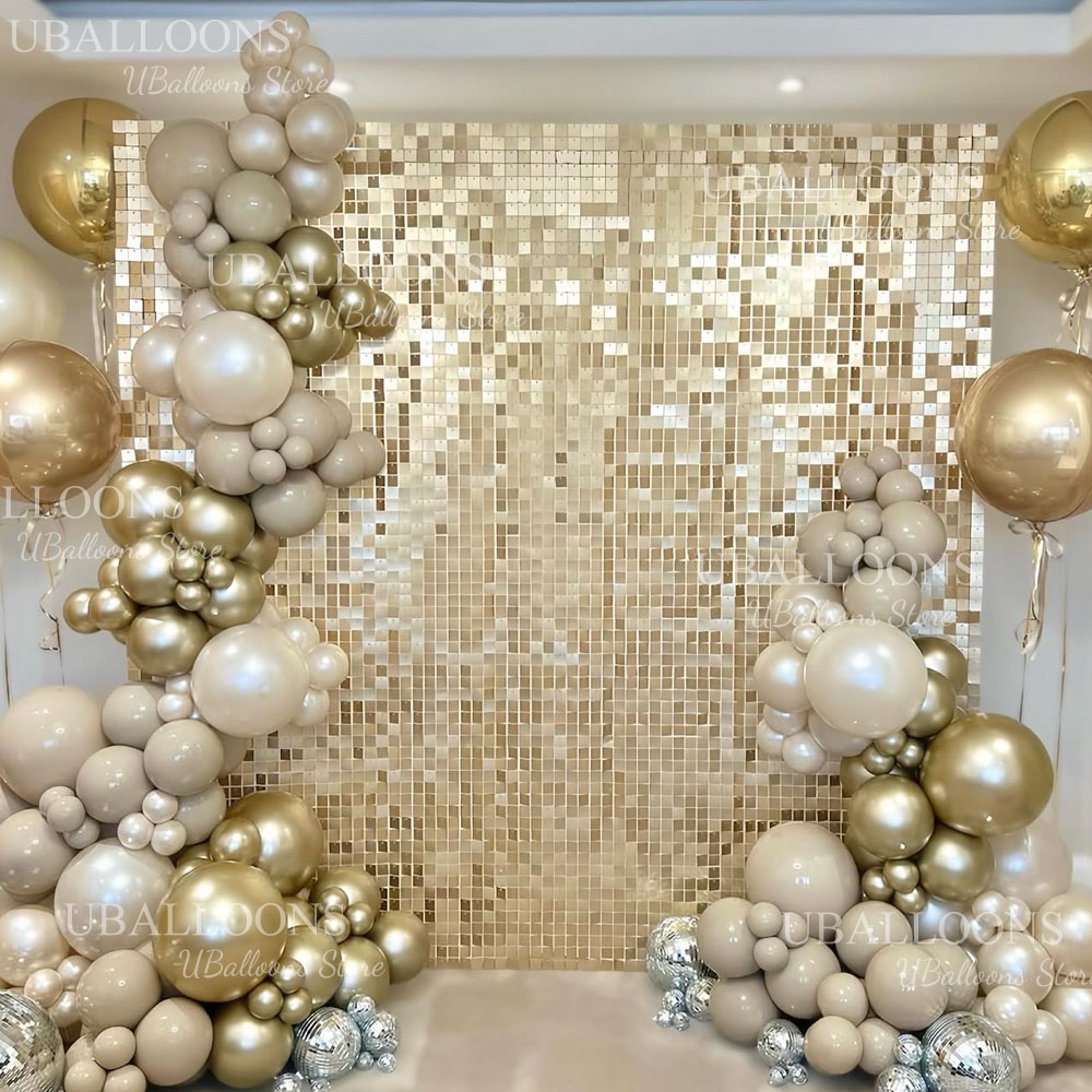 Matte Champagne Gold Backdrop  - Sequin Fabric Panel บทวิจารณ์และราคา