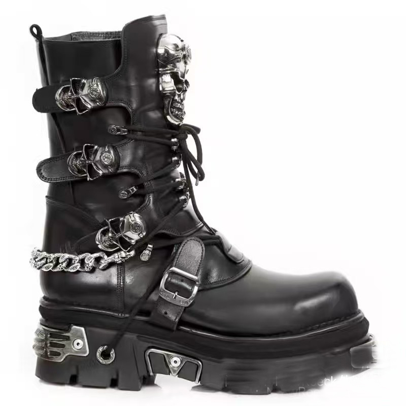 Fashion Men's Genuine Leather  - Guipure Lace Panel บทวิจารณ์และราคา