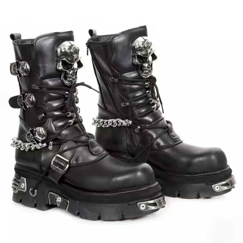Fashion Men's Genuine Leather  - Guipure Lace Panel บทวิจารณ์และราคา