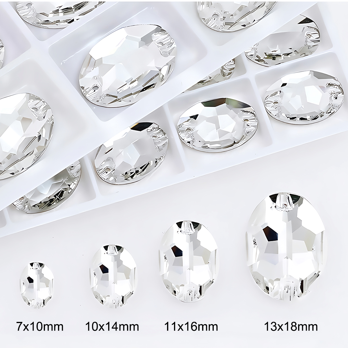 Oval Ellipse Crystal Clear Gla - Sew On Rhinestone บทวิจารณ์และราคา