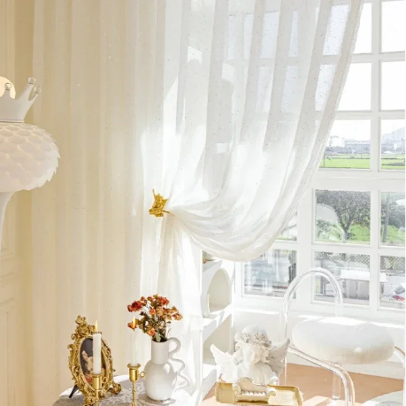 French Sheer Curtains for Livi - Sequin Fabric Panel บทวิจารณ์และราคา