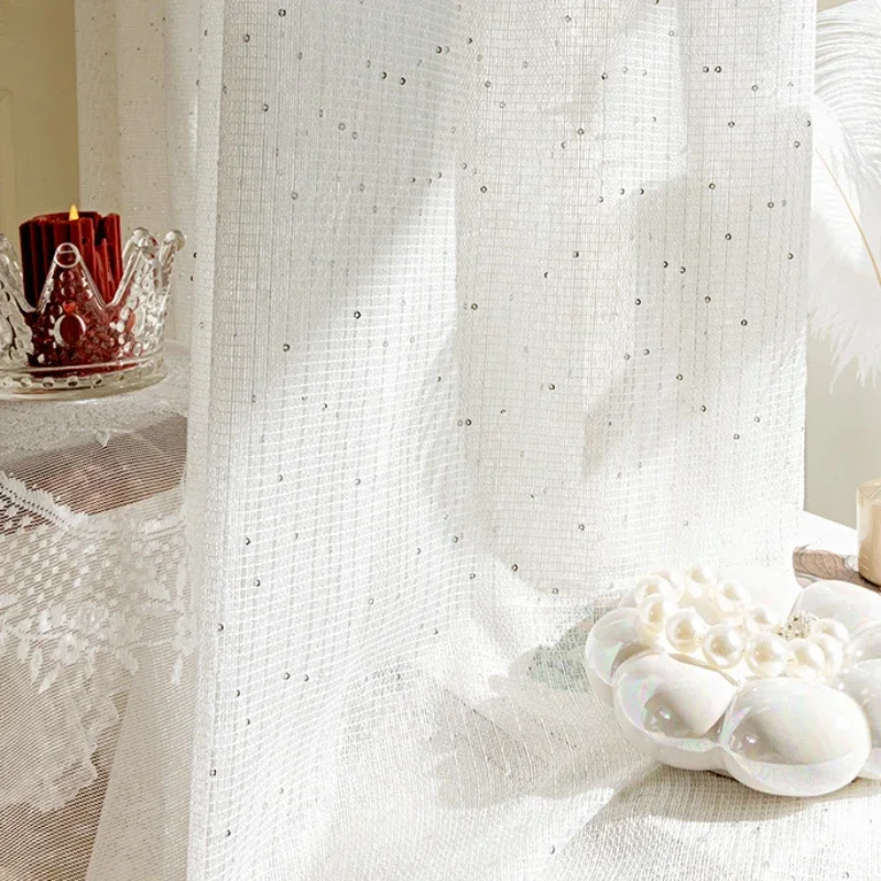 French Sheer Curtains for Livi - Sequin Fabric Panel บทวิจารณ์และราคา