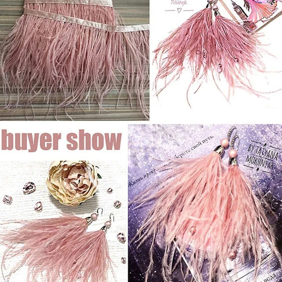 100CM Natural ostrich Feather  - Feather Trim Marabou บทวิจารณ์และราคา