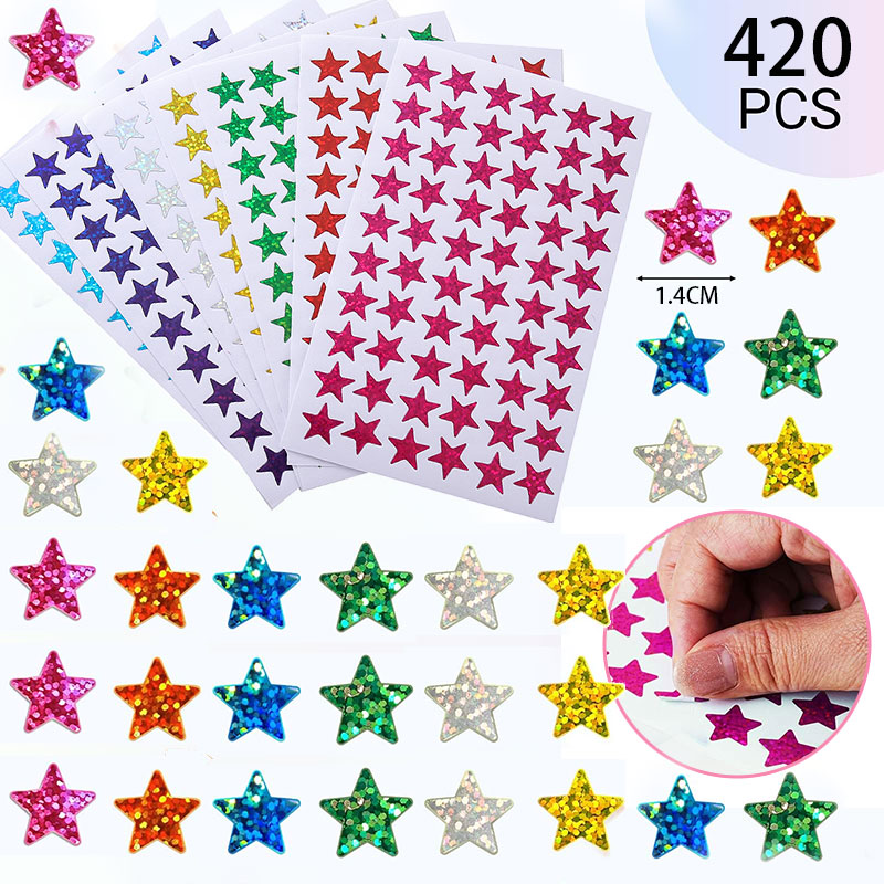 420Pcs Star Stickers Sparkly H - Glitter Vinyl Roll บทวิจารณ์และราคา
