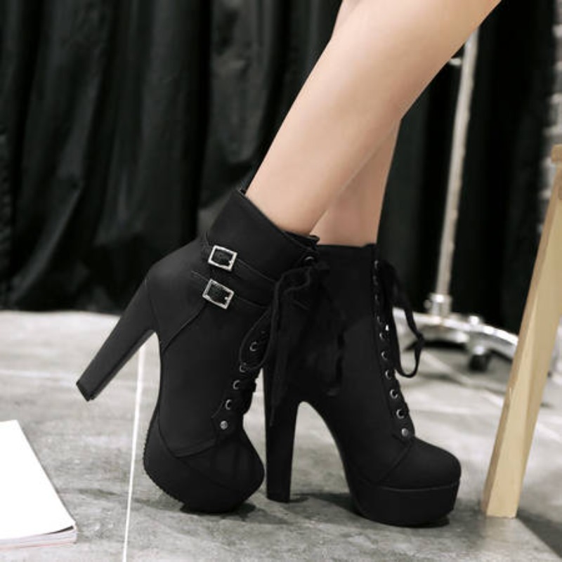 Winter Women Platform Ankle Bo - Guipure Lace Panel บทวิจารณ์และราคา