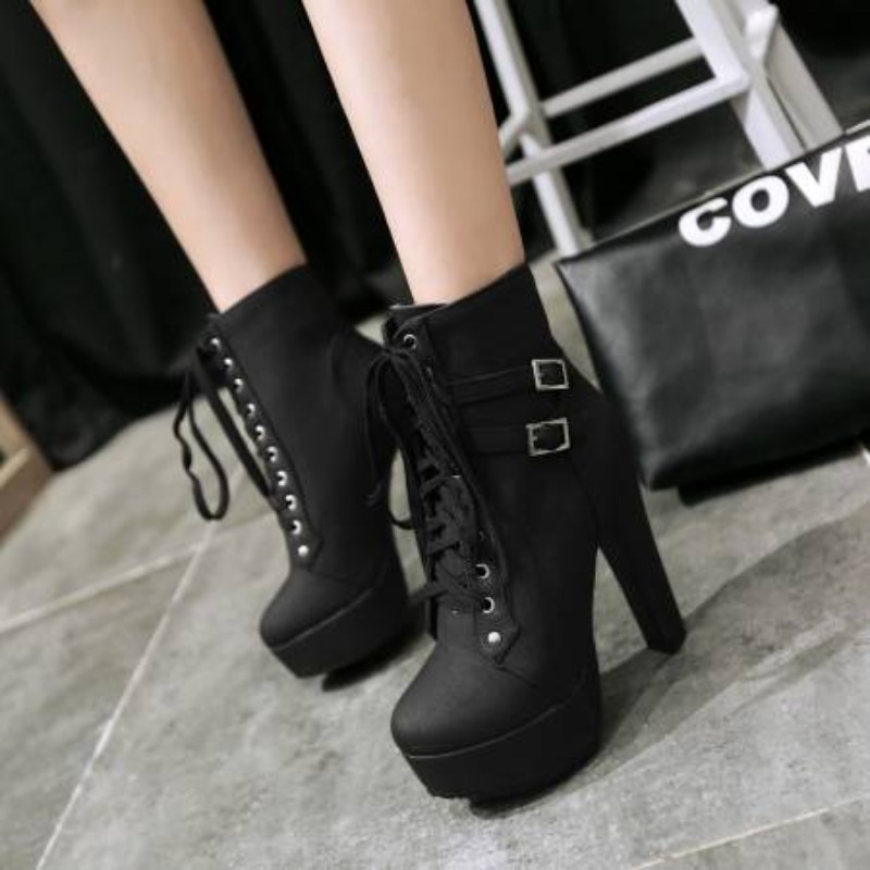 Winter Women Platform Ankle Bo - Guipure Lace Panel บทวิจารณ์และราคา
