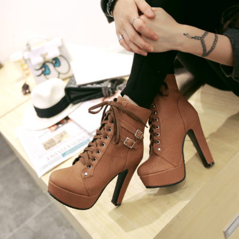 Winter Women Platform Ankle Bo - Guipure Lace Panel บทวิจารณ์และราคา