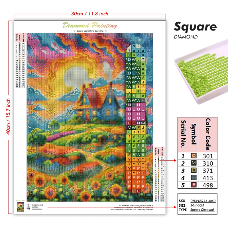 1PC frameless Diamond Painting - Embroidery Embellishments บทวิจารณ์และราคา