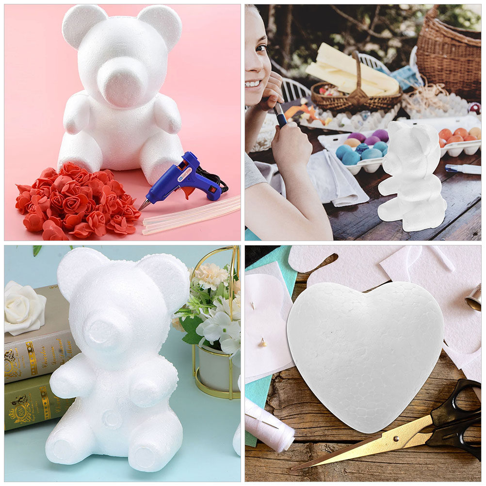2Pcs White Foam Bear Ornament  - Embellish Craft บทวิจารณ์และราคา