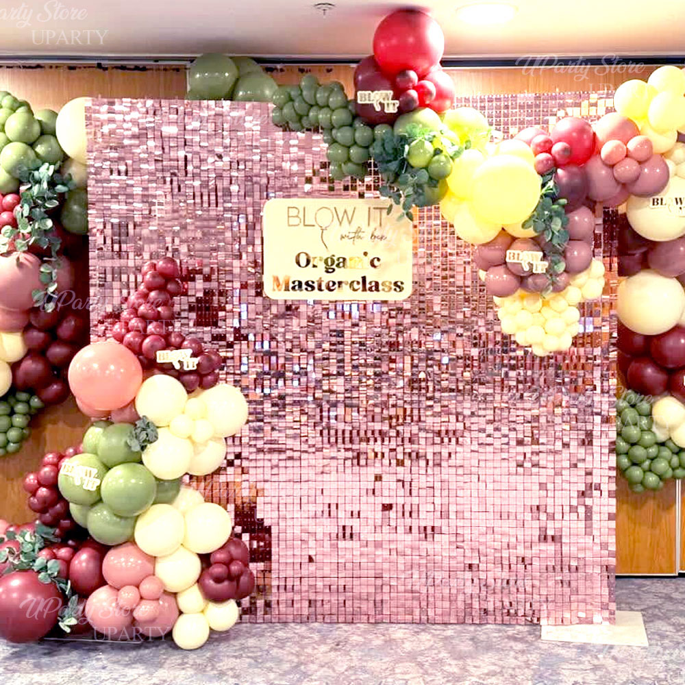Shinny Pink Wall Backdrops Pan - Sequin Fabric Panel บทวิจารณ์และราคา