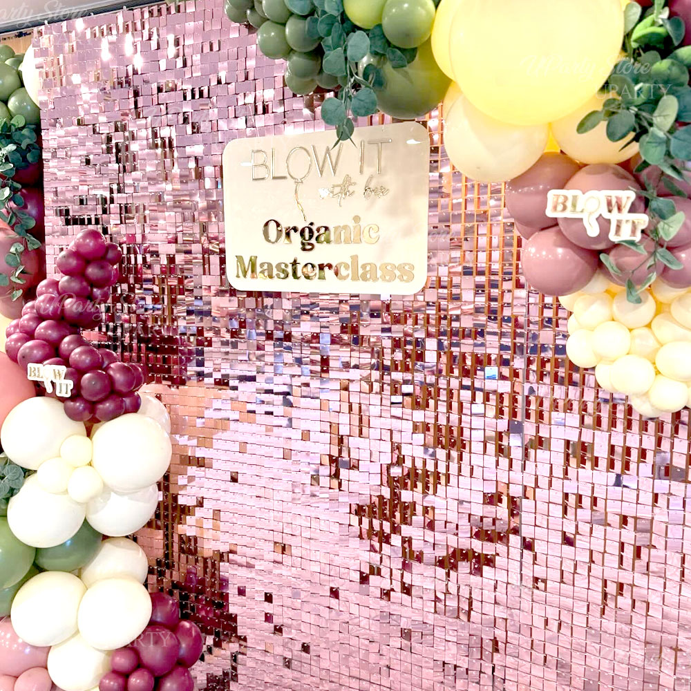 Shinny Pink Wall Backdrops Pan - Sequin Fabric Panel บทวิจารณ์และราคา
