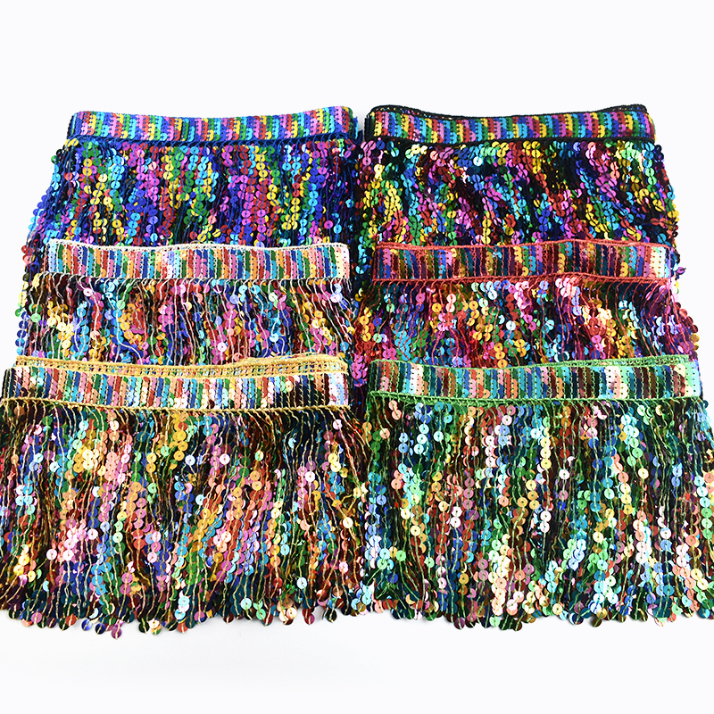 5/10Yards Sequin Fringe Tassel - Beaded Trim Fringe บทวิจารณ์และราคา