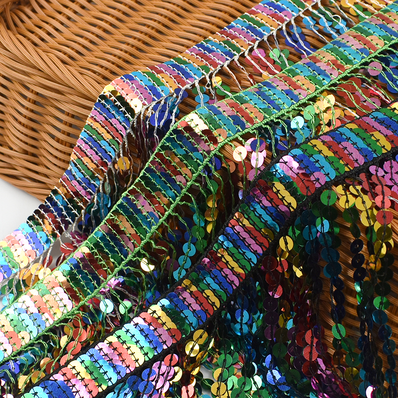 5/10Yards Sequin Fringe Tassel - Beaded Trim Fringe บทวิจารณ์และราคา
