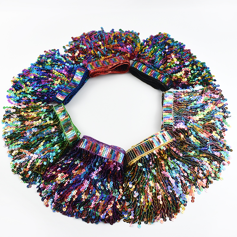 5/10Yards Sequin Fringe Tassel - Beaded Trim Fringe บทวิจารณ์และราคา
