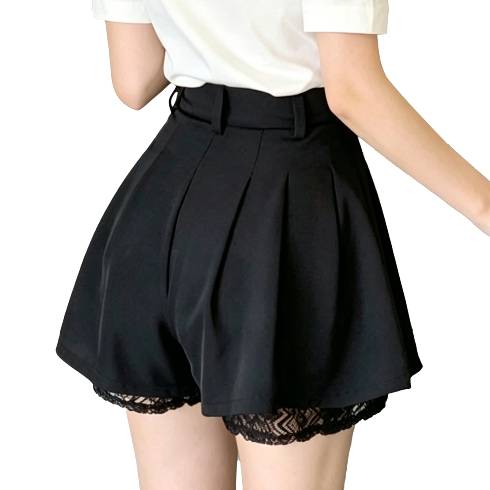 Women High Waist Tailored Trou - Elastic Lace Trim บทวิจารณ์และราคา