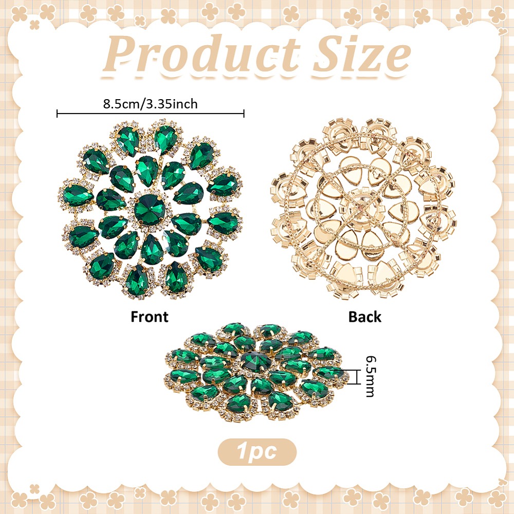 Brass Rhinestone Applique Roun - Sew On Rhinestone บทวิจารณ์และราคา