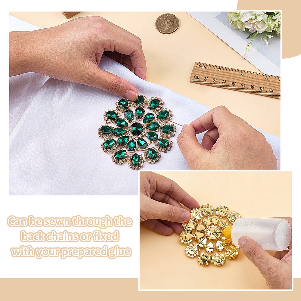 Brass Rhinestone Applique Roun - Sew On Rhinestone บทวิจารณ์และราคา