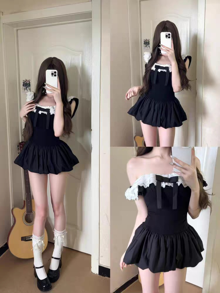 Coquette Korean Sexy Off Shoul - Elastic Lace Trim บทวิจารณ์และราคา