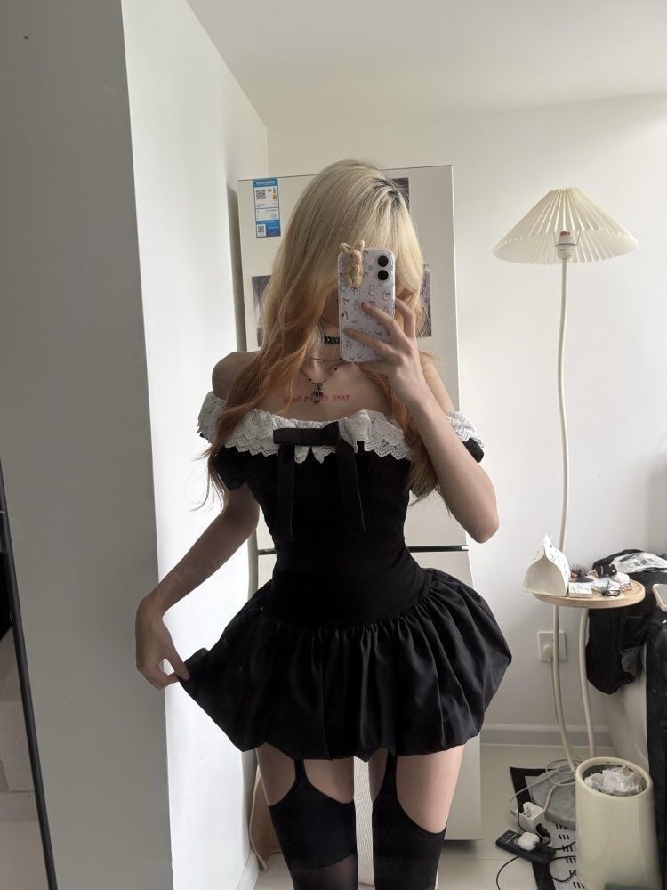 Coquette Korean Sexy Off Shoul - Elastic Lace Trim บทวิจารณ์และราคา