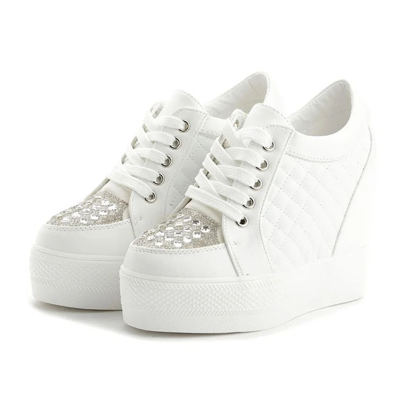 Fashion Sneakers Women Platfor - Crystal Mesh Fabric บทวิจารณ์และราคา