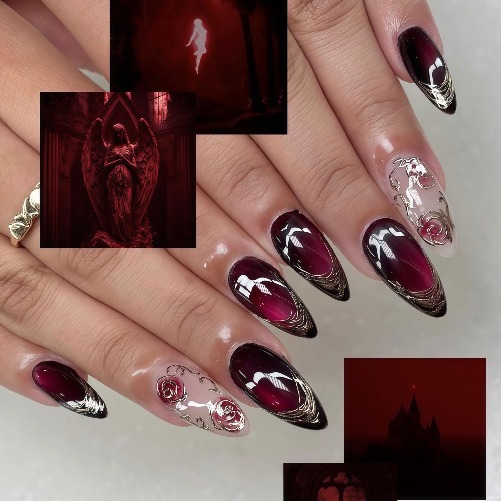 3D fake nails for women girls  - Embroidery Embellishments บทวิจารณ์และราคา