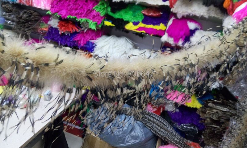 2Yards/lot Luxury Khaki&BLACK& - Feather Trim Marabou บทวิจารณ์และราคา