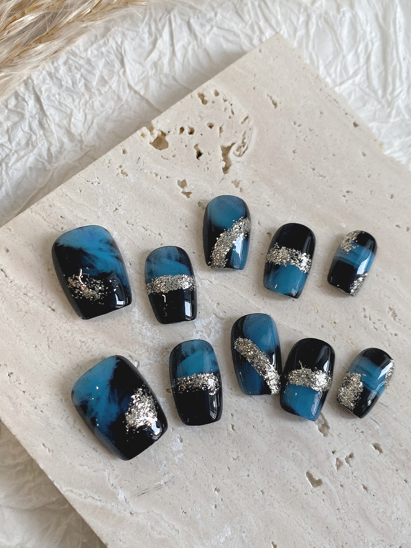 10-Pack Blue-Black Shimmer Gra - Glitter Vinyl Roll บทวิจารณ์และราคา
