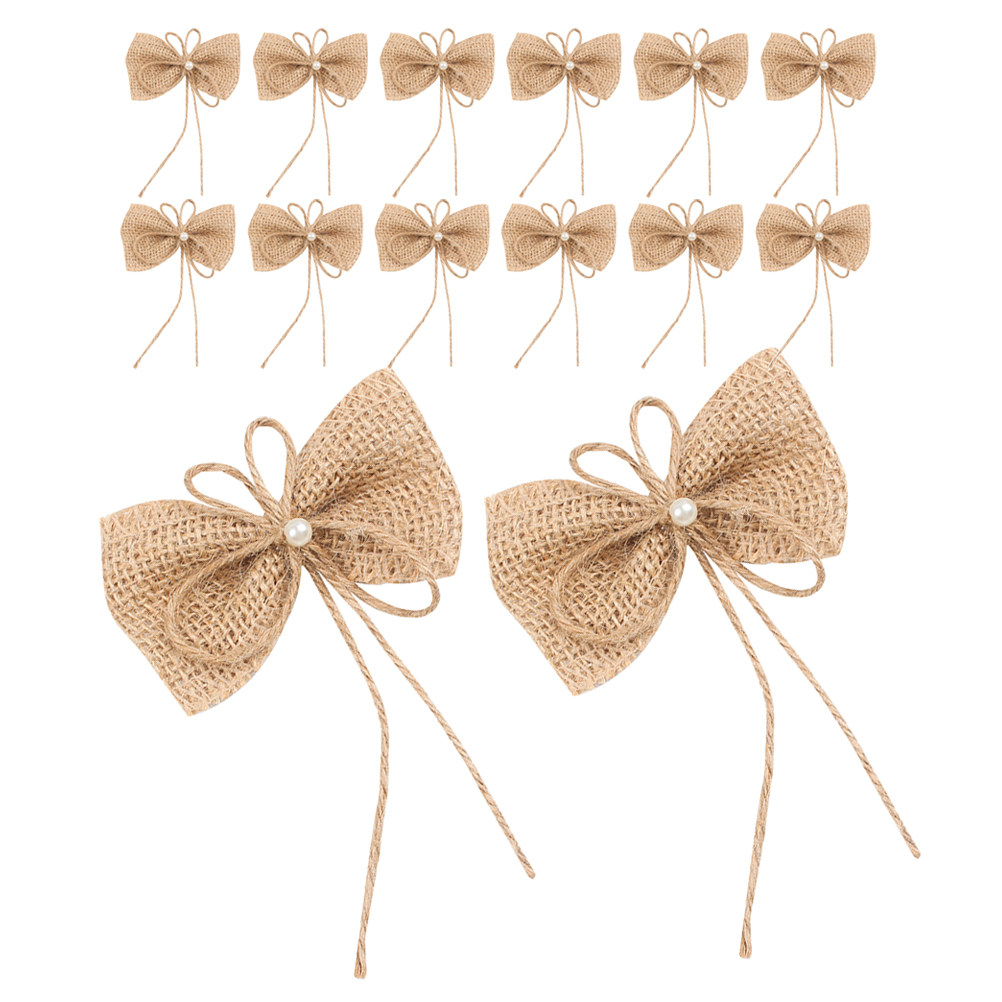15Pcs Small Burlap Bows Christ - Christmas Craft Embellishment บทวิจารณ์และราคา