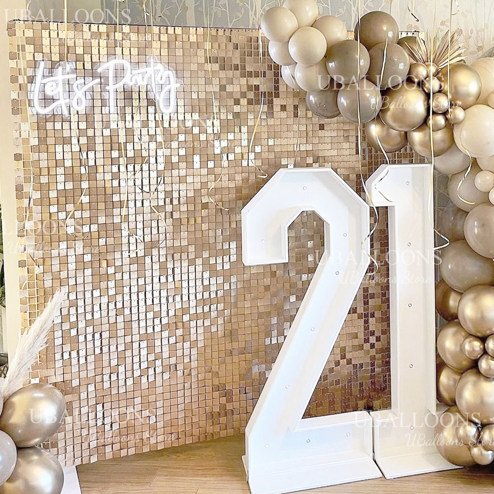 Matte Beige Gold Shimmer Sequi - Sequin Fabric Panel บทวิจารณ์และราคา
