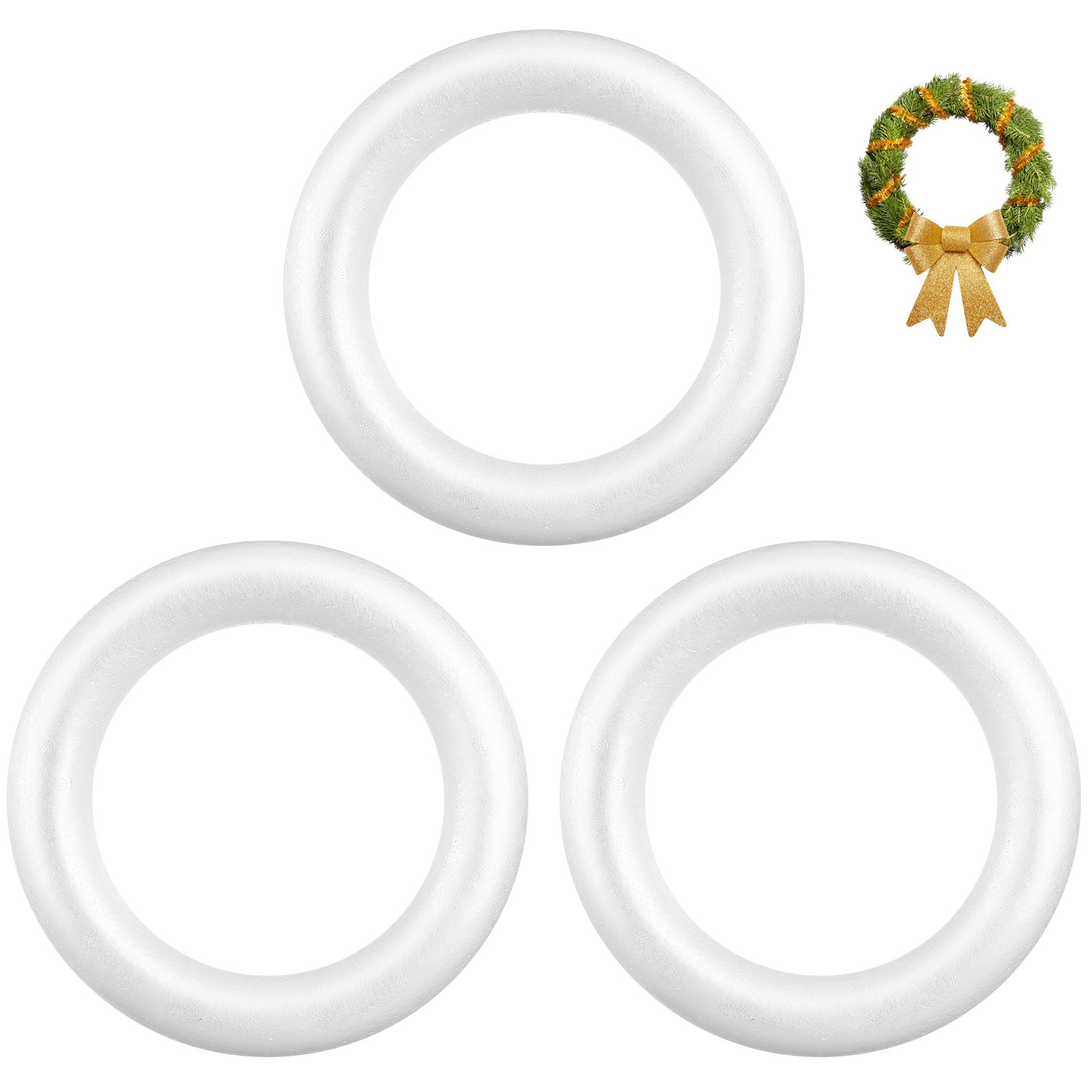 3Pcs White Foam Wreath Circle  - Embellish Craft บทวิจารณ์และราคา