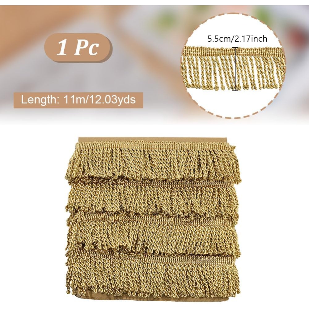 12 Yardsx2.2Inch Fringe Trim C - Tassel Fringe Trim บทวิจารณ์และราคา