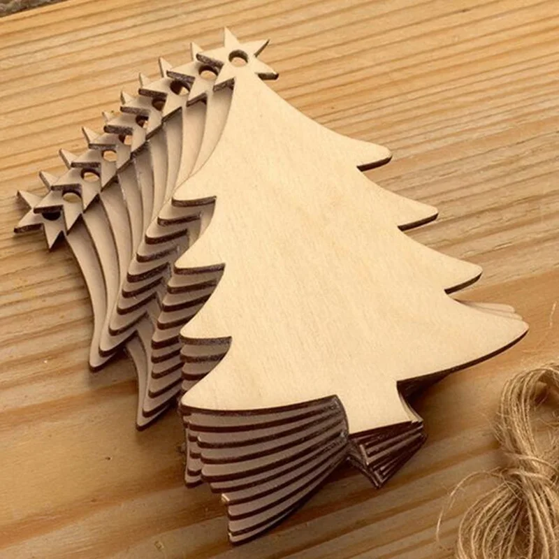 10PCS Wooden Tree Bell Deer Un - Christmas Craft Embellishment บทวิจารณ์และราคา