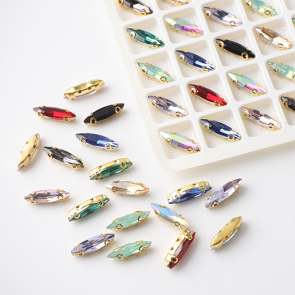 20Pcs 4x15mm Horse eye Crystal - Sew On Rhinestone บทวิจารณ์และราคา