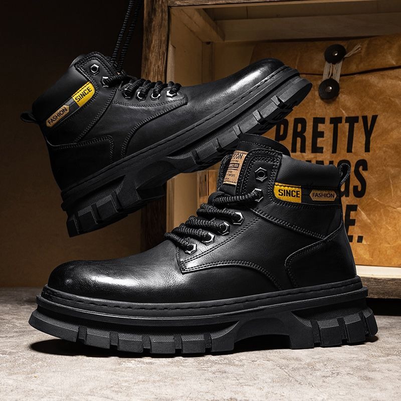 Vintage Men Platform Ankle Boo - Guipure Lace Panel บทวิจารณ์และราคา