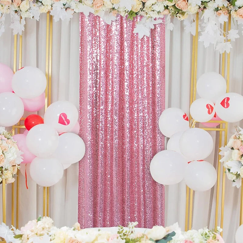 1PC Pink Sequin Backdrop Curta - Sequin Fabric Panel บทวิจารณ์และราคา