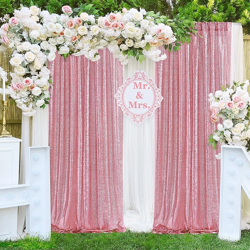 1PC Pink Sequin Backdrop Curta - Sequin Fabric Panel บทวิจารณ์และราคา