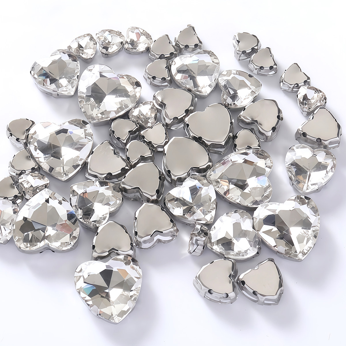 Heart Shape Glass Rhinestones  - Sew On Rhinestone บทวิจารณ์และราคา